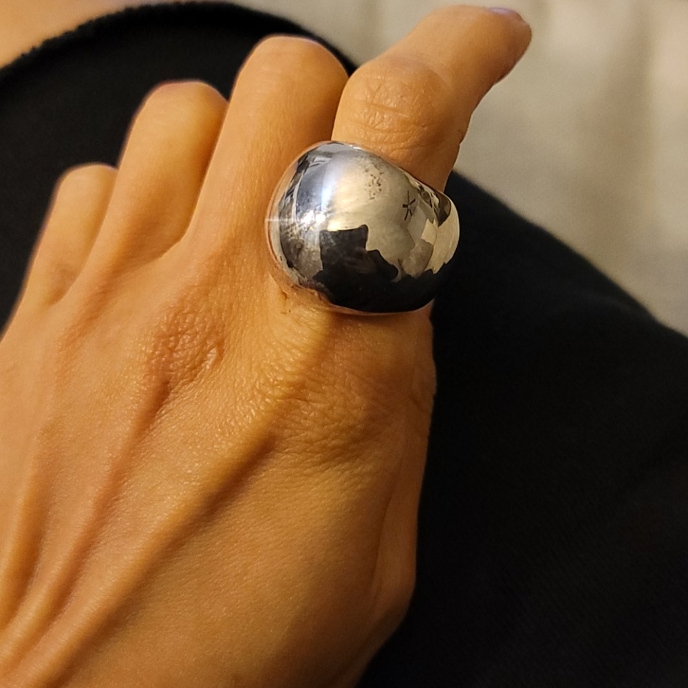Sterling silver hollow dome ring
